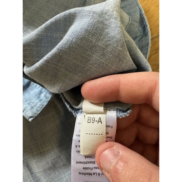 Talbots Button Front Skirt Women Sz 4 Petite Lightweight Blue Denim Cotton City - Picture 7 of 13